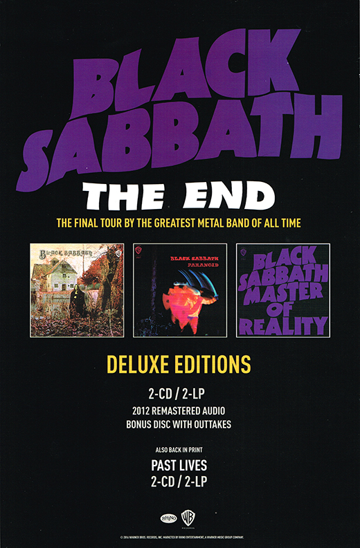 Black Sabbath The End LP Promo Poster