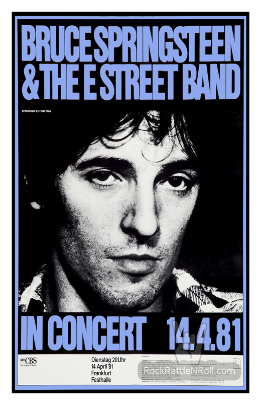 Bruce Springsteen  - 1981 Frankfurt Festhalle Germany Concert Poster