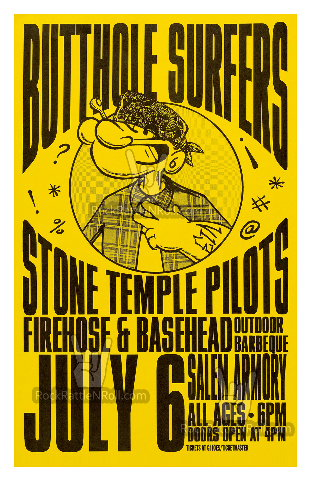 Butthole Surfers / Stone Temple Pilots - 1993 Salem Armory Concert Poster