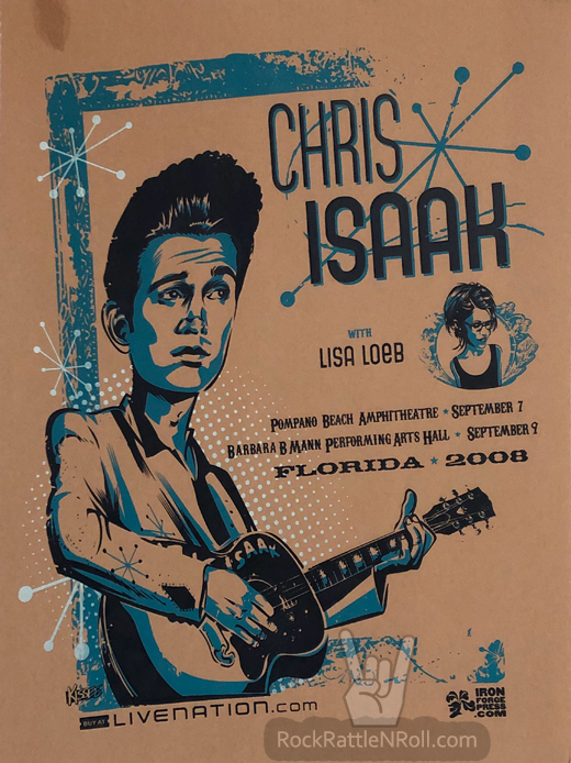 Chris Isaak / Lisa Loeb - 2008 Florida Tour Concert Poster