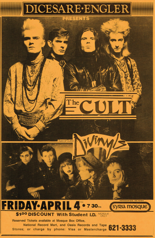The Cult / Divinyls - 1985 Syria Mosque 11x17 Concert Poster