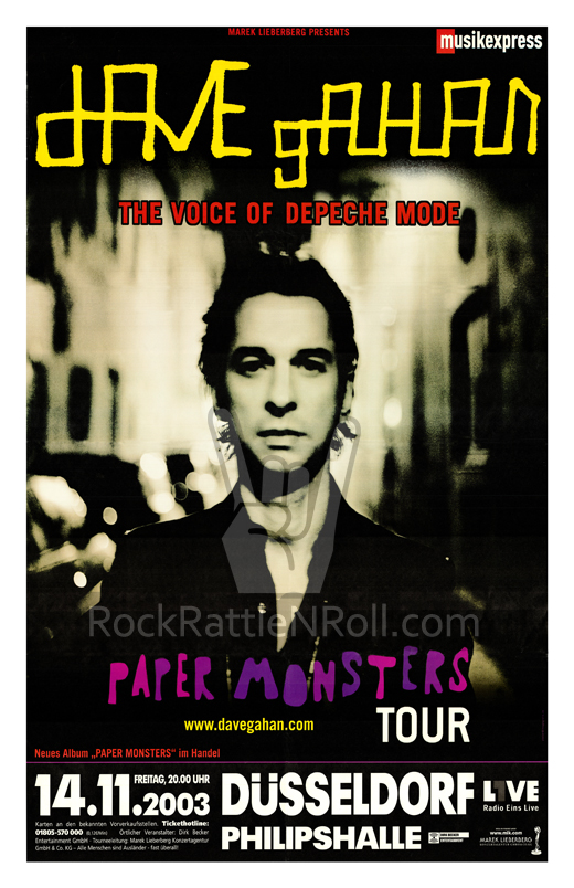 Dave Gahan - 2003 Paper Monsters Tour German Concert 11x17 Repro Poster