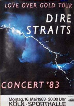 Dire Straits 1983 Koln Germany concert poster