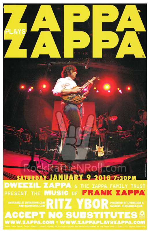 Dweezil Zappa - January 9, 2010 Ritz Ybor Tampa, FL Concert Poster
