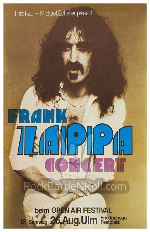 Frank Zappa - August 26, 1978 Open Air Festival Ulm, Germany Concert Poster