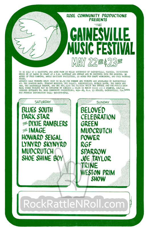 Gainesville Music Festival - 1971 Gainesville Florida Concert Poster