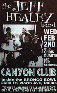 Jeff Healey Band original concert Poster