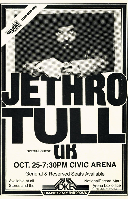 Jethro Tull - 1976 Civic Arena Pittsburgh, PA Concert Poster