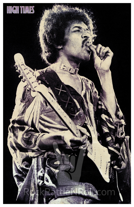 Jimi Hendrix - 1970 Isle Of Wight UK High Times Magazine Poster