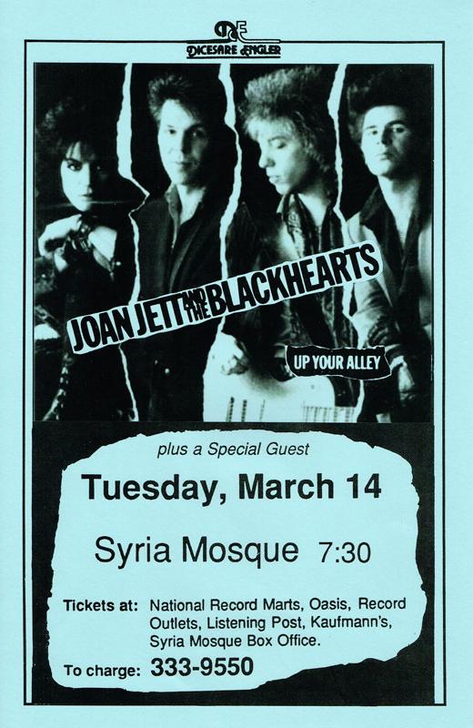 Joan Jett - Syria Mosque 1985 11x17 Concert Poster