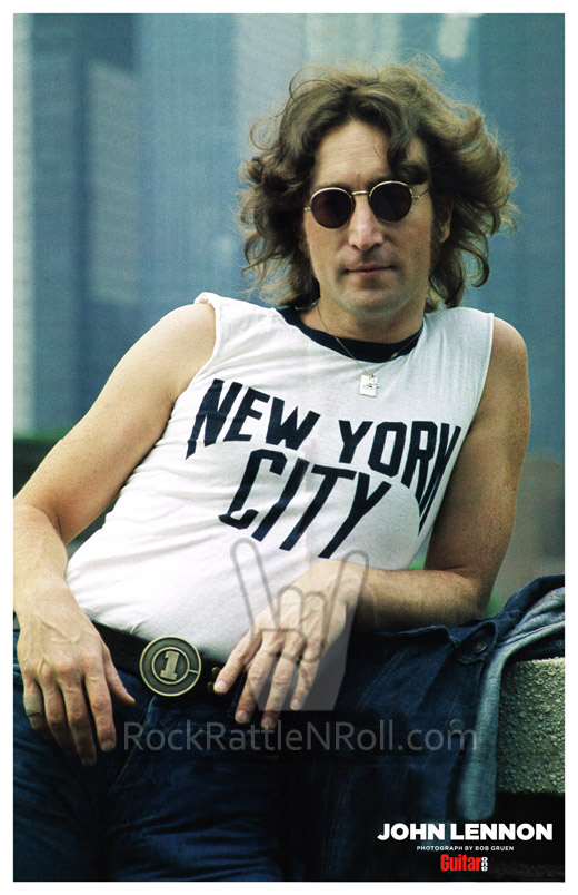 John Lennon - 11x17 Guitar One Magazine Repro Poster