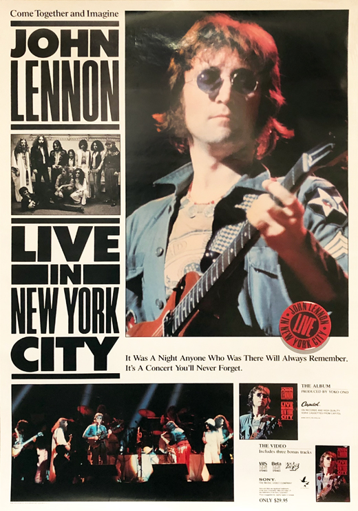 John Lennon - Live In New York City Concert Promo Poster