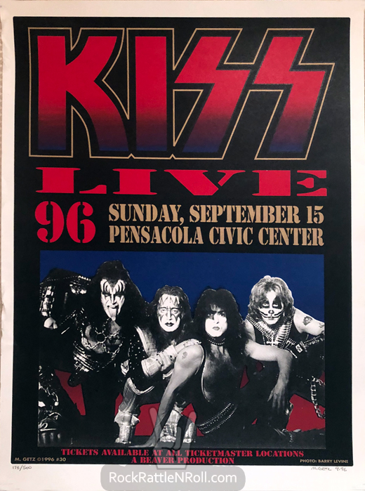 KISS - September 15, 1996 Penacola Civic Center Concert Florida Concert Poster