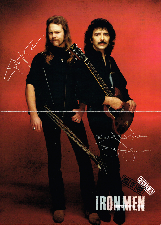 Metallica - James Hetfield Tony Iommi 11x15 Guitar World Magazine Poster