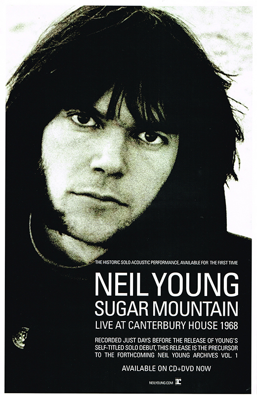 Neil Young Sugar Mountain Live At Canterbury House 1968 Promo Poster