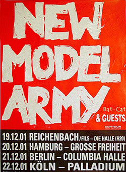 New Model Army 2001 Koln, Berlin, Hamberg, Reichenberg Germany original concert Poster