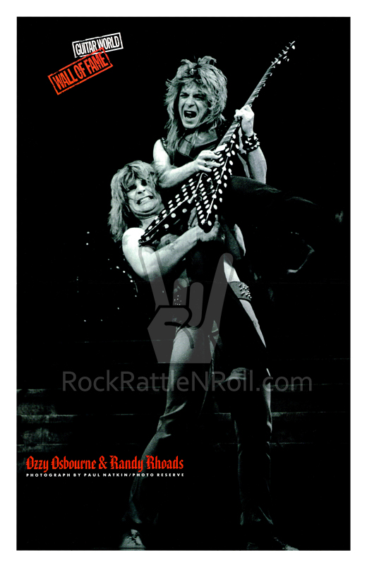 Ozzy Osbourne Randy Rhoads - 1982 Guitar World Wall Of Fame Repro Magazine Poster