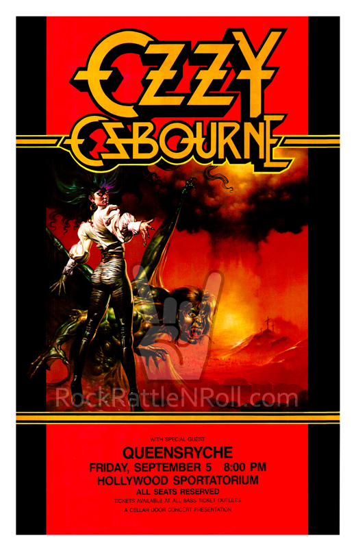Ozzy Osbourne - September 5, 1986 Hollywood Sportatorium Florida Concert Poster