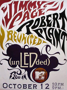 Page Plant Un-Led-Ed Unplugged Promo Poster