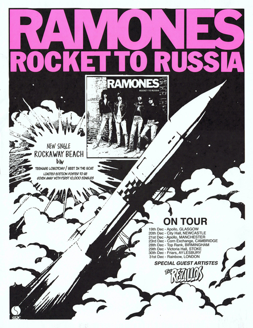 Ramones - Rockets To Russia Promotional Repro Poster