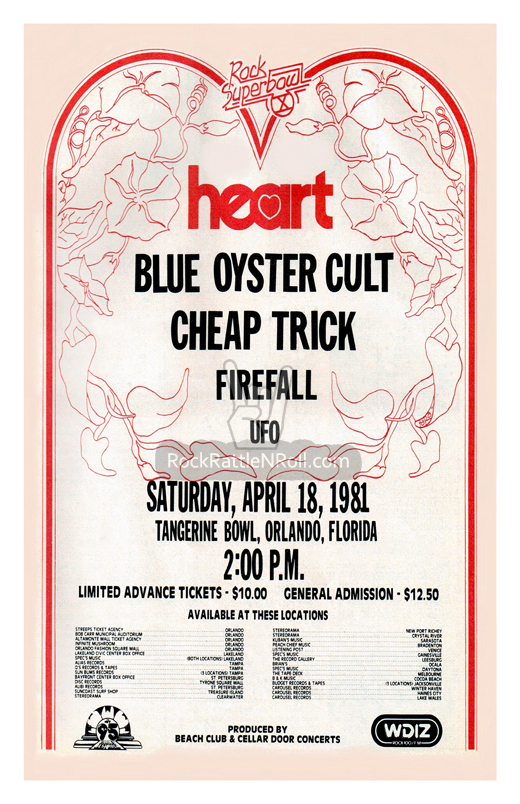 Rock Superbowl X - April 18, 1981 Orlando, FL Concert Poster