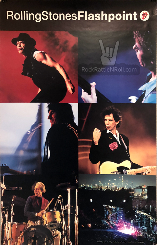Original Rolling Stones - 1989 Flashpoint Concert Tour Poster