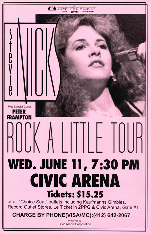 Stevie Nicks - 1986 Rock A Little Tour Concert Poster