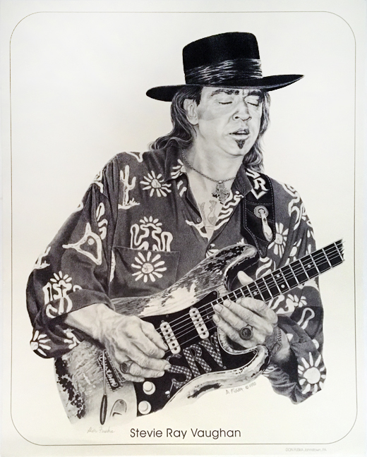 Stevie Ray Vaughan - Signed Don Fuska 16x20 Limited Lithograph Poster