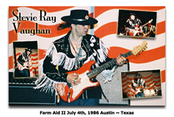 Stevie Ray Vaughan 1986 Farm Aid II Poster Print