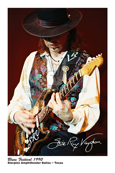 Stevie Ray Vaughan 1990 Blues Festival Signature Poster Print
