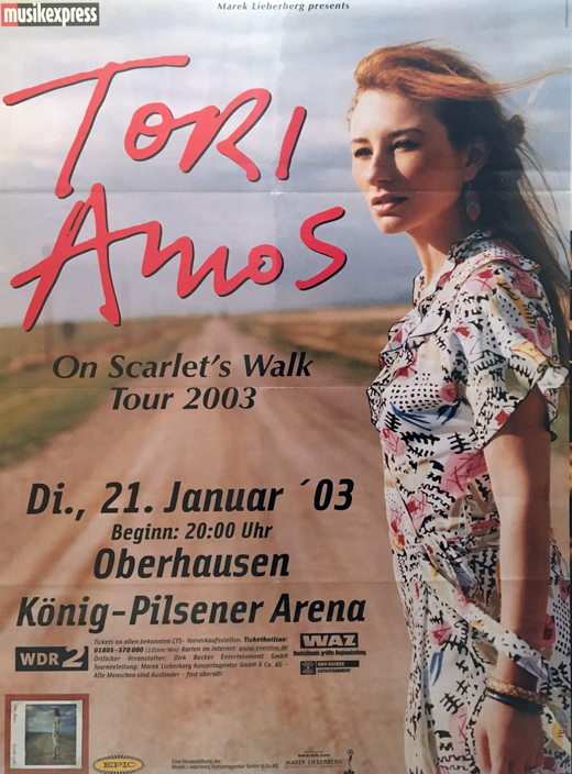 Tori Amos 2003 Oberhausen German January 21, 2003 Concert Poster