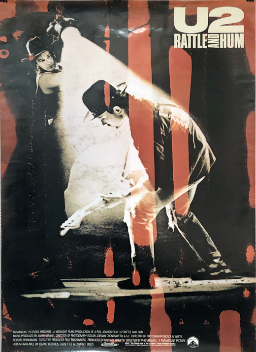 U2 - 1988 Rattle And Hum Movie Promo Poster