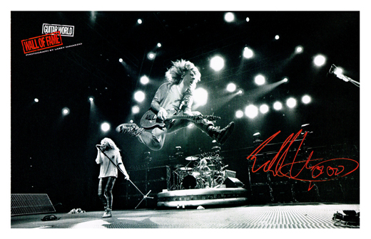 Van Halen - Eddie Van Halen Guitar World Wall 0f Fame BW Poster 11x17 Poster