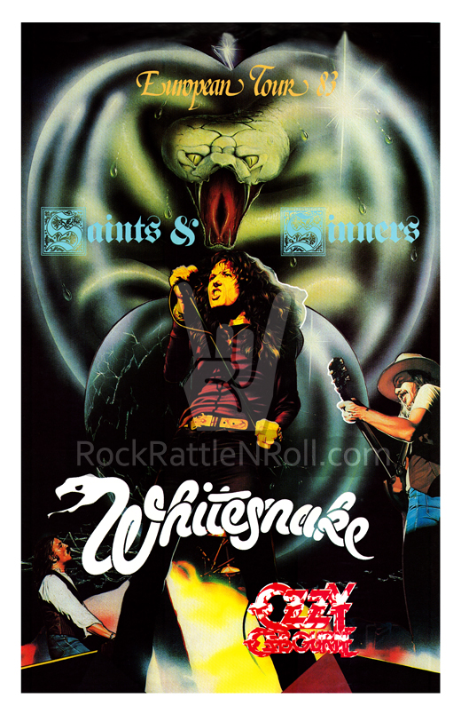 Whitesnake - 1983 Eurpean Tour Concert Poster