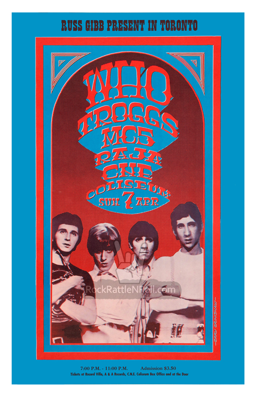 The Who - 1967 CNE Coliseum Toronto, Cananda Concert Poster