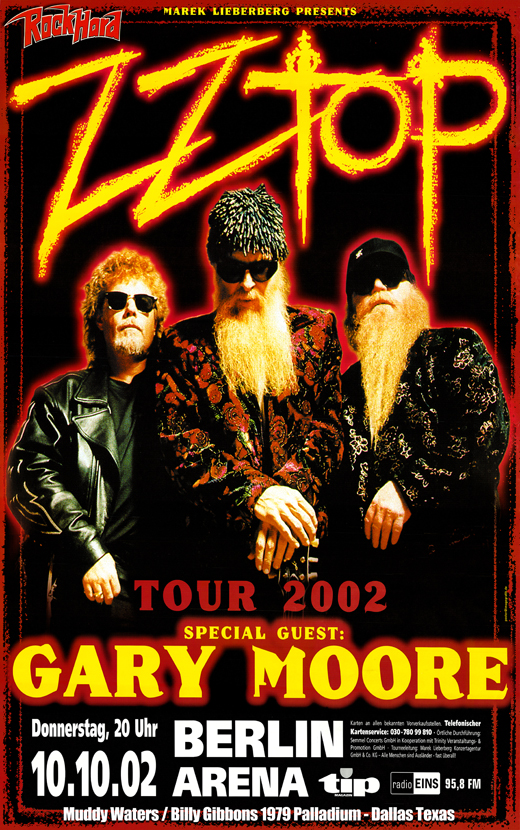 ZZ Top 2002 Berlin Germany Concert Tour Poster