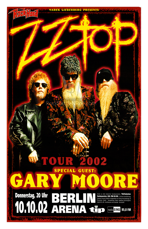 ZZ Top - 2002 Berlin Germany Repro 11x17 Concert Poster