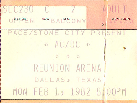AC/DC 02-01-82 Reunion Arena - Dallas, TX