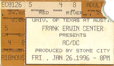AC/DC 01-26-96 Frank Erwin Center - Austin, TX