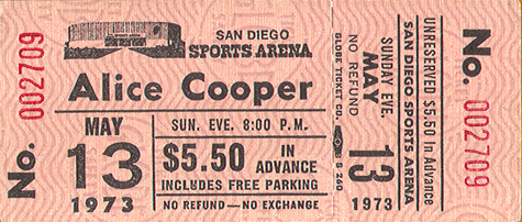 Alice Cooper - 05-13-73 Sports Arena San Diego, CA