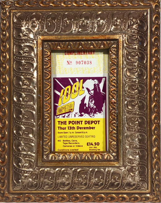 Billy Idol 12-13-90 Framed The Point Depot - UK Ticket Stub