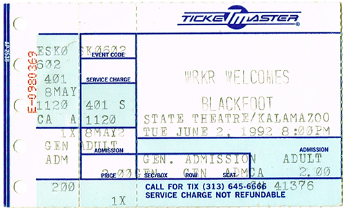 Blackfoot 06-2-92 State Theatre - Kalamazoo, MI