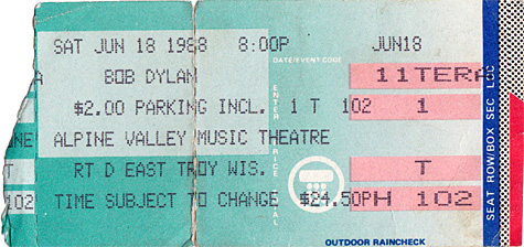 Bob Dylan 06-18-88 Alpine Valley Music Theatre - East Troy, WI