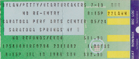 Bob Dylan Tom Petty 07-13-86 Saratoga Performing Arts Center - NY