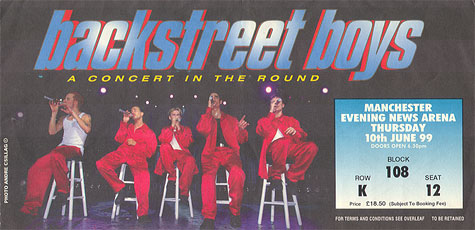 Backstreet Boys Ticket Stub 06-10-99 - Manchester, UK