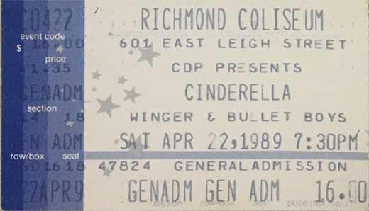 Cinderella 04-22-89 Richmond Coliseum - Richmond, VA