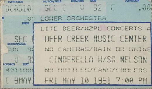 Cinderella 05-10-91 Deer Creek Music Center - Deer Creek, IN