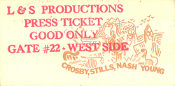 Crosby, Stills, Nash & Young Concert Ticket Stub 1973 Music Hall - Houston, TX
