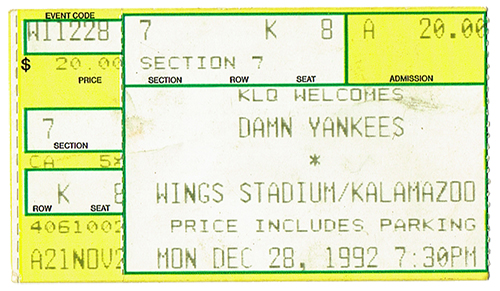 Damn Yankees 12-28-92 Wings Stadium - Kalamazoo, MI