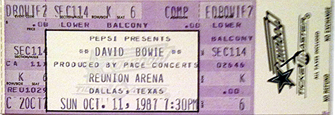 David Bowie 10-11-87 Reunion Arena - Dallas, TX